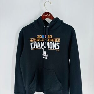 Fanatics 42 AZY MLB Los Angeles Dodgers Baseball Hooded Sweatshirt‎ Blue Size M